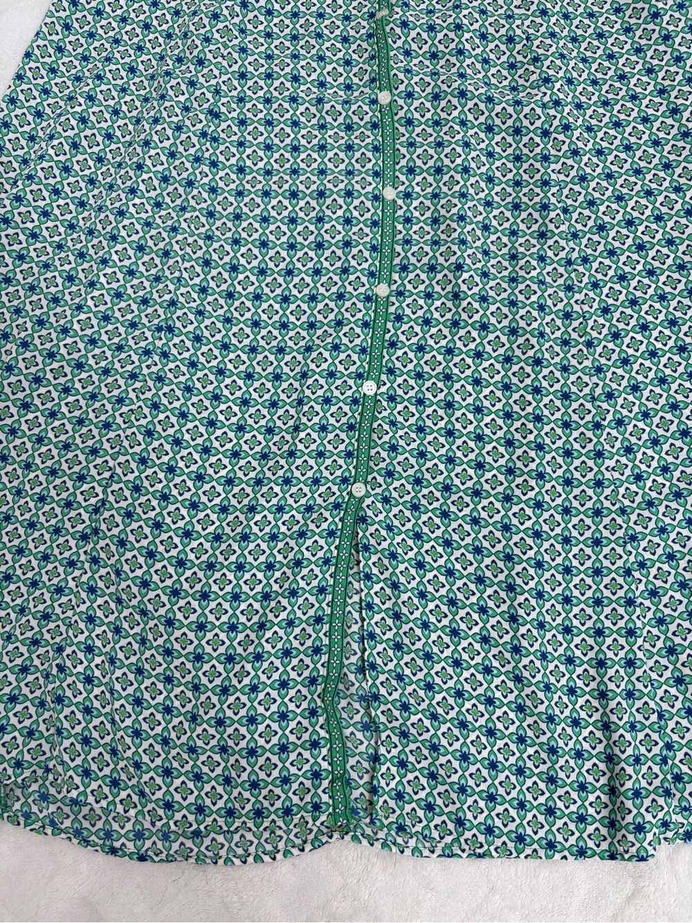 Green Patterned Midi Skirt with Buttons - Picture 5 of 5